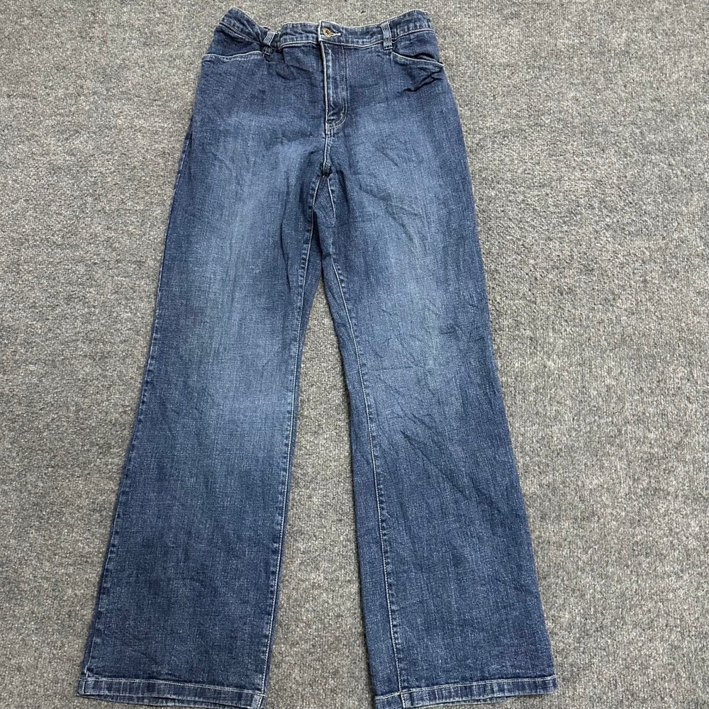 Tommy Hilfiger Jeans Womens Size 14 Blue Wide Leg Flare Stretch Elastic Waist